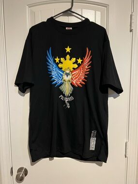 Black Hand Painted Pilipinas Eagle Graphic Tee by Dibuho
